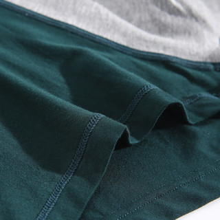 真维斯男装男式简约时尚撞色男款舒适平角内裤JW 深绿色2730 L