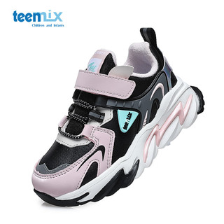 天美意（TEENMIX）天美意童鞋儿童运动鞋女童中大童加绒加厚保暖二棉鞋  黑色  黑色 35适合脚长211mm
