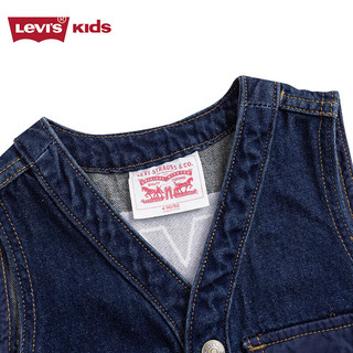 Levi's 李维斯童装男女童纯棉舒适牛仔马甲秋儿童单马甲 星空蓝 130(7/6X)