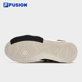 斐乐（FILA）FUSION斐乐潮牌男鞋KICK专业滑板鞋波浪底板鞋 黑/奶油白-BA 43