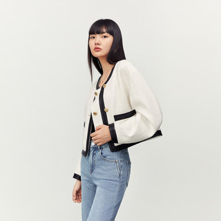 太平鸟【外套合集】时尚设计感休闲复古外套女 米色夹克外套 XS