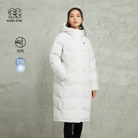 KOLON SPORT可隆鹅绒服女户外运动防风羽绒夹克长款羽绒服 米白CR 165/M