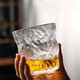 厨聚德 创意玻璃冰川纹水杯家用泡茶杯啤酒杯 冰川矮杯1个