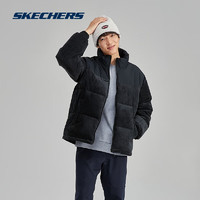 斯凯奇（Skechers）冬季羽绒服男女防风保暖时尚百搭立领羽绒外套L423U078 碳黑/0018 XS