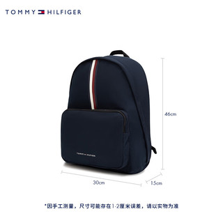 TOMMY HILFIGER男装简约字母印花商务旅行双肩背提包AM0AM12088 藏青色DW6 os