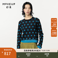 MOVEUP 幻走 假两件波点设计师短款毛衣女 黑色 S