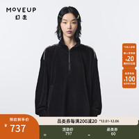 幻走（MOVEUP）高领落肩设计中长款套头衫女 黑色 S