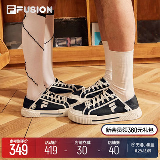 FILA 斐乐 欧阳娜娜同款FILA FUSION斐乐女鞋一脚蹬帆布鞋板鞋运动鞋男鞋