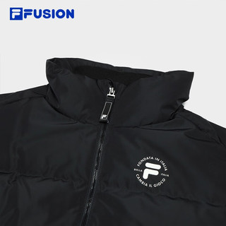 FILA FUSION斐乐潮牌羽绒服女时尚宽松保暖立领上衣 正黑色-BK 165/84A/M