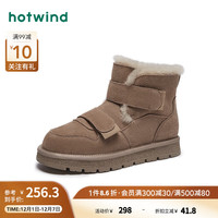 热风冬季女士时尚加绒雪地靴松糕底百搭冬靴女 09灰色 38(正码)