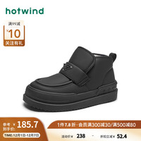 热风冬季女士时尚休闲靴短筒靴保暖加厚加绒雪地靴 01黑色 35