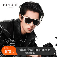 BOLON 暴龙 眼镜24王鹤棣同款太阳镜飞行员框潮流墨镜BX5003 A90-镜框米白