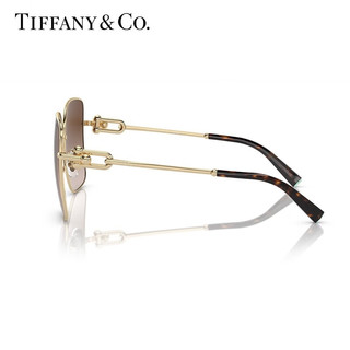 TIFFANY & CO.蒂芙尼【秋冬】太阳镜女款墨镜方形渐变色休闲眼镜0TF3094 渐变棕色镜片/淡金色镜腿60213B 58