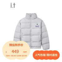 :CHOCOOLATE it 款格纹拉链羽绒服面包服LDNU01L GYL/灰色 L