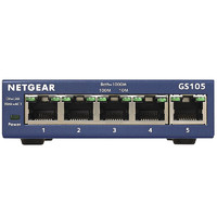 NETGEAR 美国网件 专票正品Netgear网件GS105 5口千兆交换机 4口千兆铁壳1000M网络监控交换机 v5版