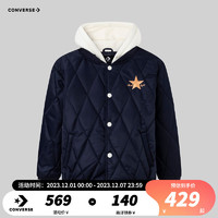 Converse匡威儿童装男童连帽棉服中大童冬季保暖外套CNVN-MW-F062 藏青蓝 110/52