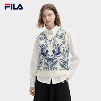 FILA V&A联名大艺术家织背心斐乐女子织衫春季满印时尚马甲毛衣 满印一-ZA 160/80A/S