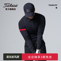 Titleist泰特利斯高尔夫服装男士长袖T恤23冬季TOUR FIT S男装保暖POLO衫 黑色 XL