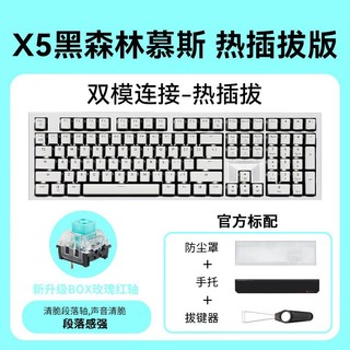 HEXGEARS 黑峡谷 Hyeku） x5 pro三模无线机械键盘有线双模108键凯华BOX轴游戏