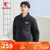 乔丹QIAODAN棉服男棉衣冬季保暖梭织防风运动休闲外套男 黑色 200/5XL