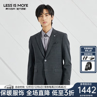 利郎轻时尚男装【跳色横条纹】2023西服套装男商务西装正装二件套 深灰 175