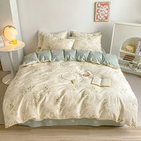 自然醒 小清新纯棉床上四件套100全棉网红床品被套罩宿舍床单三件套