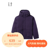 izzue it 款宽松连帽羽绒服外套潮流街头ZDNU02L PPX/紫色 XL