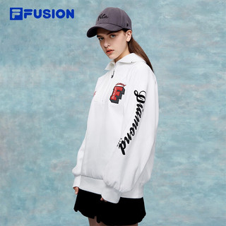 FILA FUSION斐乐潮牌女子女装上衣时尚休闲宽松卫衣 标准白-WT 175/92A/XL