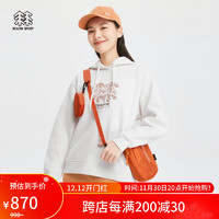 KOLON SPORT可隆女连帽卫衣弹力内搭户外休闲上衣 米白CR 170/L