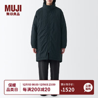 无印良品（MUJI）Labo 男女通用 不易沾水羽绒大衣 长款冬季羽绒服 黑色 M 170/88A