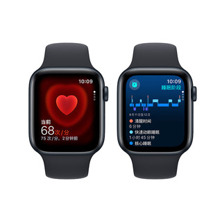 Apple Watch SE 2023款智能手表 蜂窝款44毫米午夜色铝金属表壳午夜色运动型表带M/L MRH93CH/A