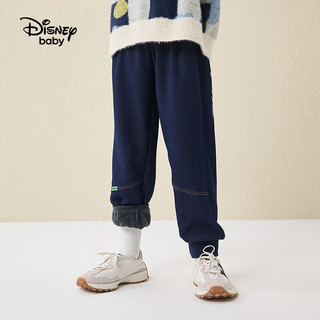 迪士尼（DISNEY）童装儿童男童23冬不倒绒牛仔长裤DB341ME11牛仔蓝120