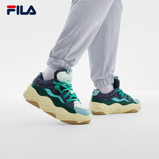 斐乐（FILA）男鞋BROOK摩登板鞋2023冬流沙鞋时尚休闲运动鞋 冠蓝色/森林绿-CF 40.5