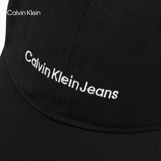 Calvin Klein Jeans24春季男士简约刺绣纯棉弯檐休闲运动棒球帽HX0325 001-太空黑 OS