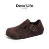 Devo LifeDevo软木鞋穆勒休闲鞋时髦男鞋 66008 深棕色反绒皮 37