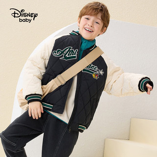 迪士尼（DISNEY）梭织棒球棉服外套童装儿童男童23冬DB341JE01碳黑120