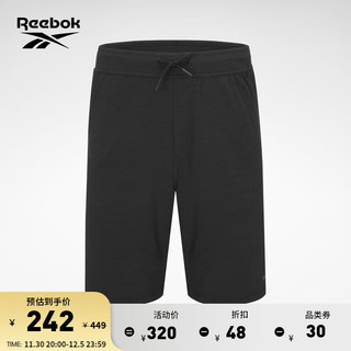 Reebok锐步2023男子百搭休闲简约系带针织弹力布运动短裤 23RMS613M001 A/L