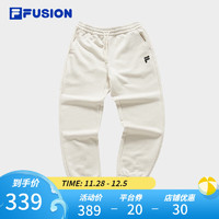 FILA FUSION斐乐潮牌针织长裤女时尚加绒小怪兽卫裤 乳糖色-BG 155/58A/XS