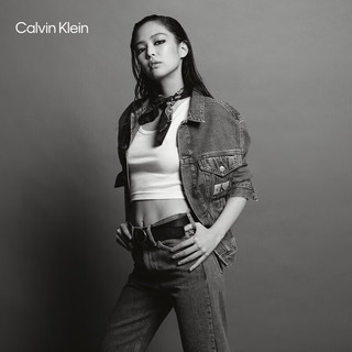 卡尔文·克莱恩 Calvin Klein Jeans女士简约布标纯棉牛仔外套J223849 1A4-牛仔浅蓝 L