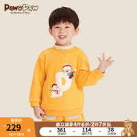 Paw in Paw PawinPaw卡通小熊童装男宝宝撞色半高领加绒卫衣 黄色/30 100