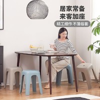 Citylong 禧天龙 塑料凳子方凳高凳加厚耐磨家用餐椅浴室凳加厚节节高凳 冰河灰