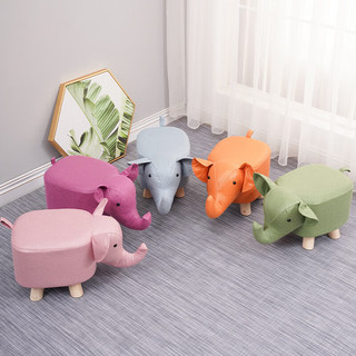 欧润哲 大象凳子孩童动物凳实木换鞋凳创意小凳子卡通可爱矮凳 小蓝象