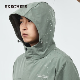 斯凯奇（Skechers）秋冬男子运动户外三合一冲锋衣加绒保暖舒适登山外套 龙舌兰绿/035Z S