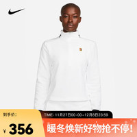 耐克（NIKE）女子速干法式毛圈网球上衣 COURT DRI-FIT HERITAGE FB4152-100 L