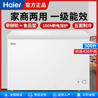 Haier 海尔 冰柜家用商用大容量300升一级能效冷冻柜