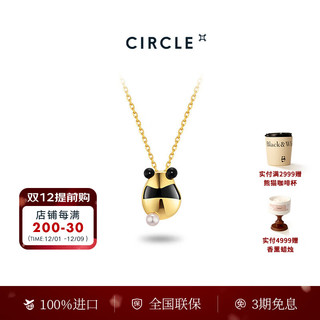 CIRCLE【】CIRCLE珠宝B&W系列Panda银镀金黑玛瑙珍珠熊猫项链 熊猫项链