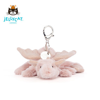 Jellycat 2024玫瑰色龙包包挂饰 可爱公仔毛绒玩具安睡小玩偶 玫瑰色龙包包挂饰 H12 X W22 CM