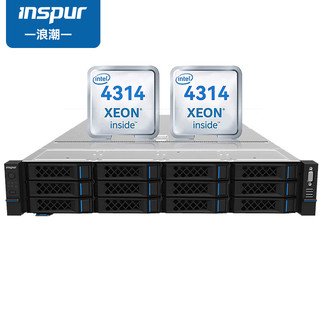 INSPUR 浪潮 NF5280M6机架式服务器 2U主机 2颗4314/64G/480G+3块4T SATA/9361-1G/双万/550W*2/导轨