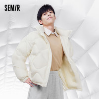 Semir 森马 羽绒服男oversize时尚字母印花舒适保暖立领上衣