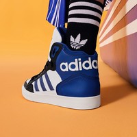 adidas 阿迪达斯 官方三叶草EXTABALL男女冬休闲篮球风中帮板鞋 白色/深蓝色/黑色 43(265mm)